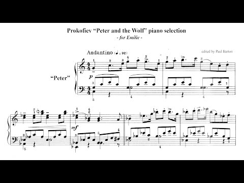 Prokofiev &quot;Peter and the Wolf&quot; PIANO selection + FREE SHEET MUSIC